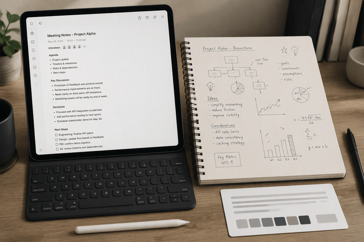 Typing, handwriting, or both: picking the right input tools